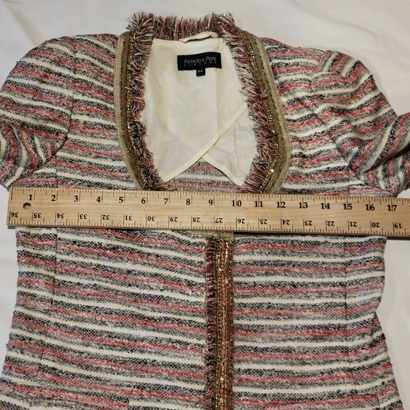 Tweed Jacket Blazer Patrizia Pepe  Button Up Shirt Size 44 Medium Chanel Style - Picture 11 of 11